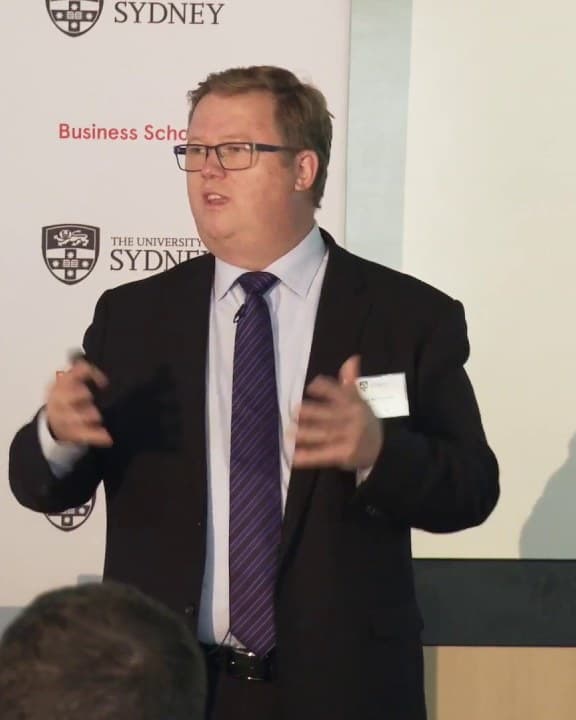 Simon Neaverson, founder of GovernRight, presenting